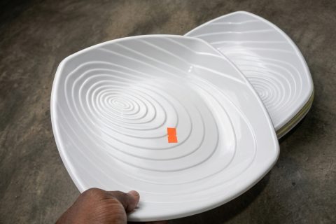 6-Piece Modern Ripple Pattern Oval Serving Plates (Available in Pairs)